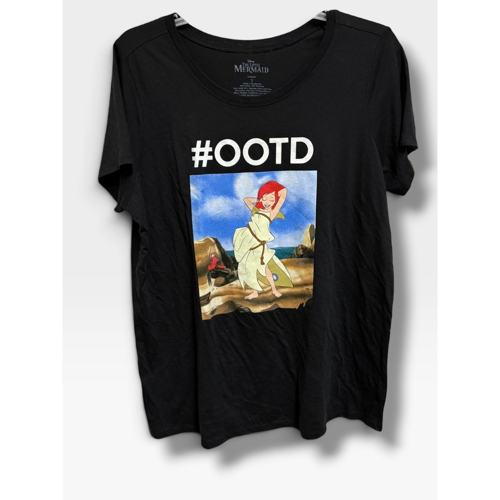 Torrid Disney The Little Mermaid Ariel OOTD Graphic Tee 2X 18-20 Black